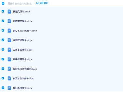 AI小说指令打包