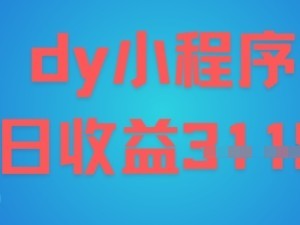 DY小程序玩法，日入多张，小白可做，操作简单