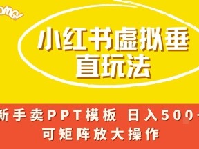 小红书卖PPT模板日入5张+，全新虚拟项目垂直玩法，可矩阵放大盈利