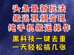 今日头条纯搬运玩法，轻松过原创不违规，轻松日入三位数，稳的很