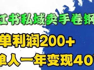1单利润200+ 单人一年变现40W，小红书私域卖手卷钢琴