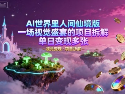 AI世界里人间仙境版,一场视觉盛宴的项目拆解,单日变现多张